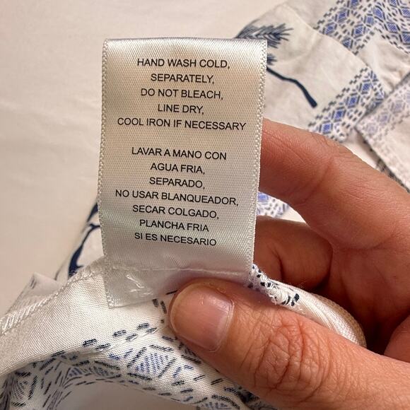 Calypso St. Barth Blue White Seashell Palm Print Cotton Dress Size S - Picture 15 of 16